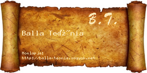 Balla Teónia névjegykártya